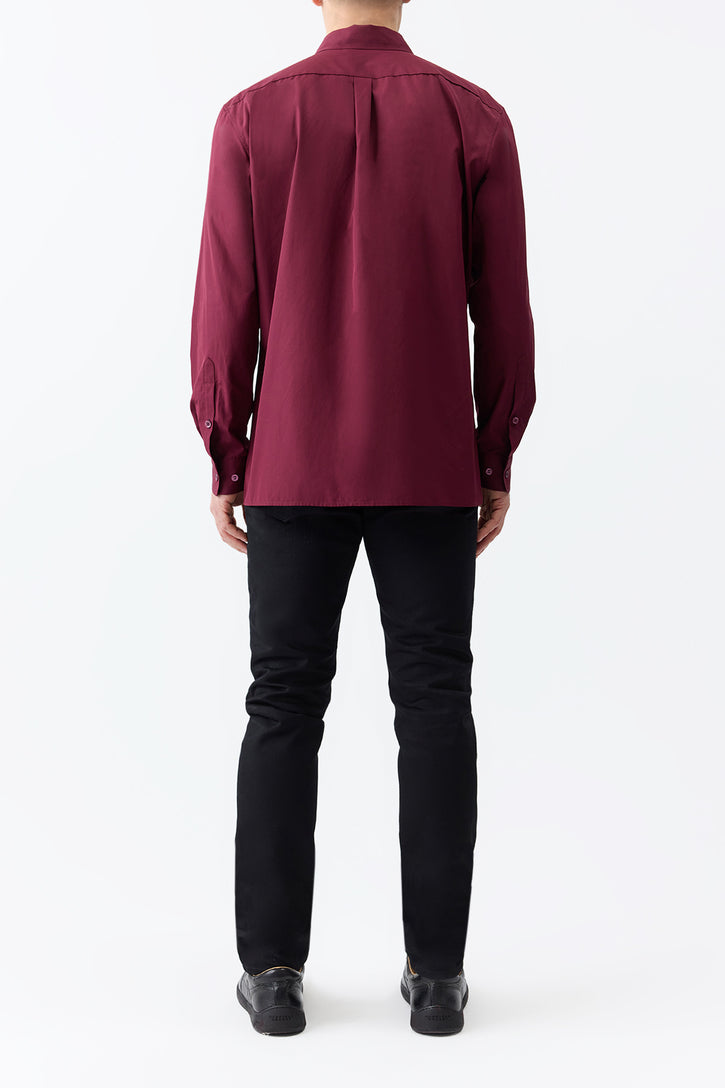 Nicolas Shirt in Bordeaux Sea Island Cotton