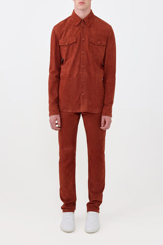 Lucas Overshirt in Rust Suede