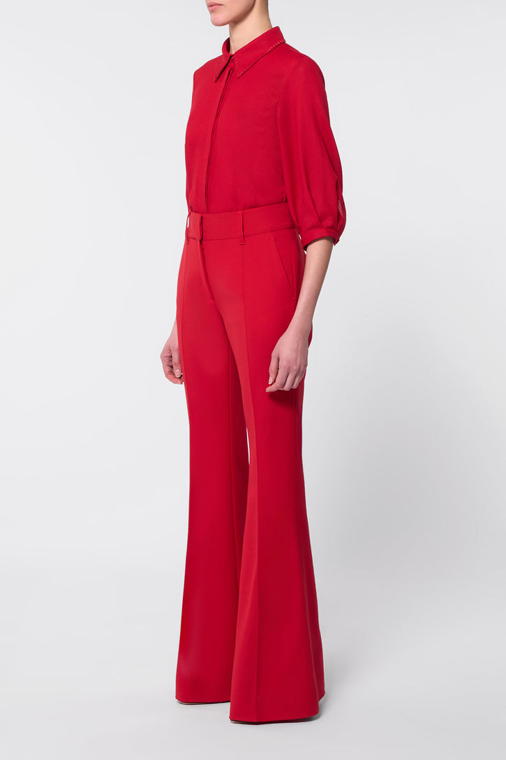 Hadley Blouse in Scarlet Red Virgin Wool