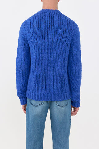 Cobalt Cashmere Lawrence Knit Sweater - On Model Back View | Gabriela Hearst