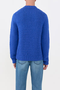 Lawrence Knit Sweater in Cobalt Welfat Cashmere