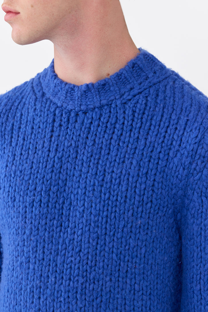 Lawrence Knit Sweater in Cobalt Welfat Cashmere