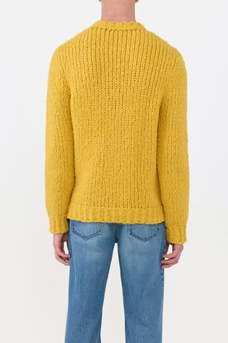 Golden Birch Cashmere Lawrence Sweater - Back View On Model | Gabriela Hearst