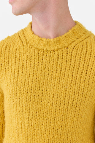 Golden Birch Cashmere Lawrence Sweater - Neckline Detail Close Up | Gabriela Hearst