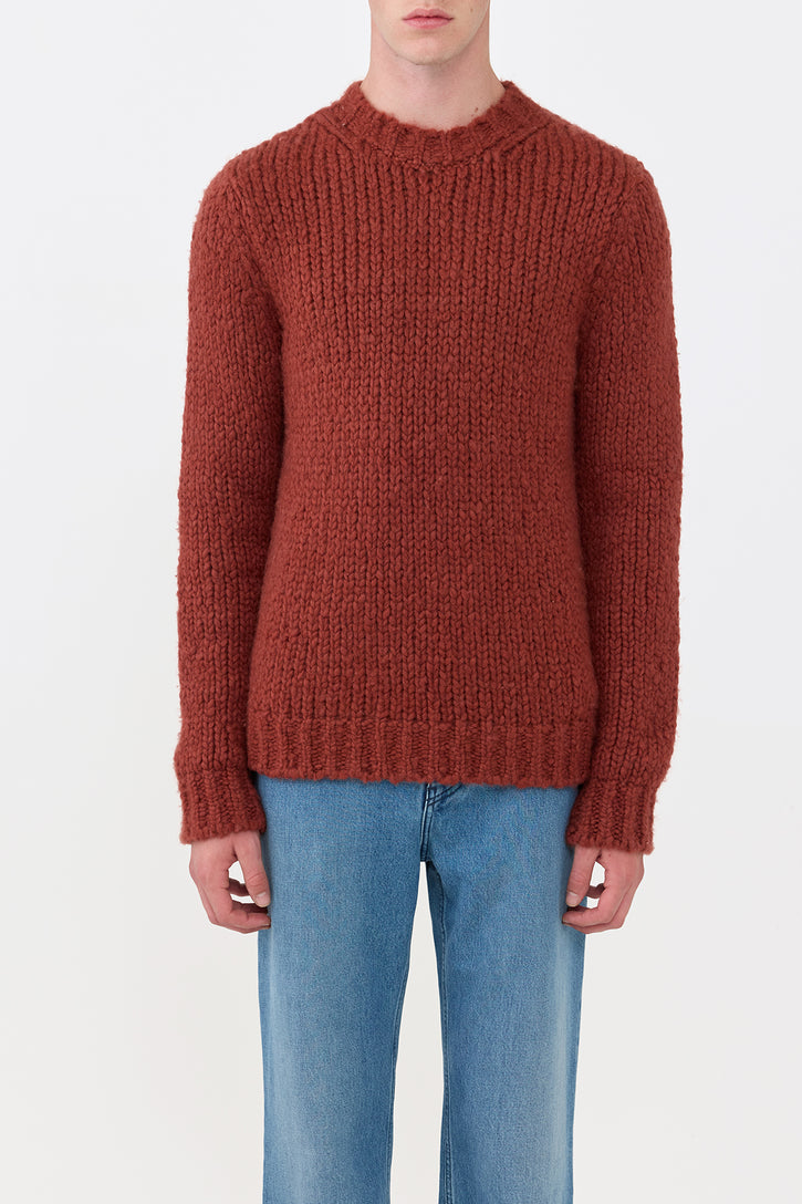 Lawrence Knit Sweater in Burnt Sienna Welfat Cashmere