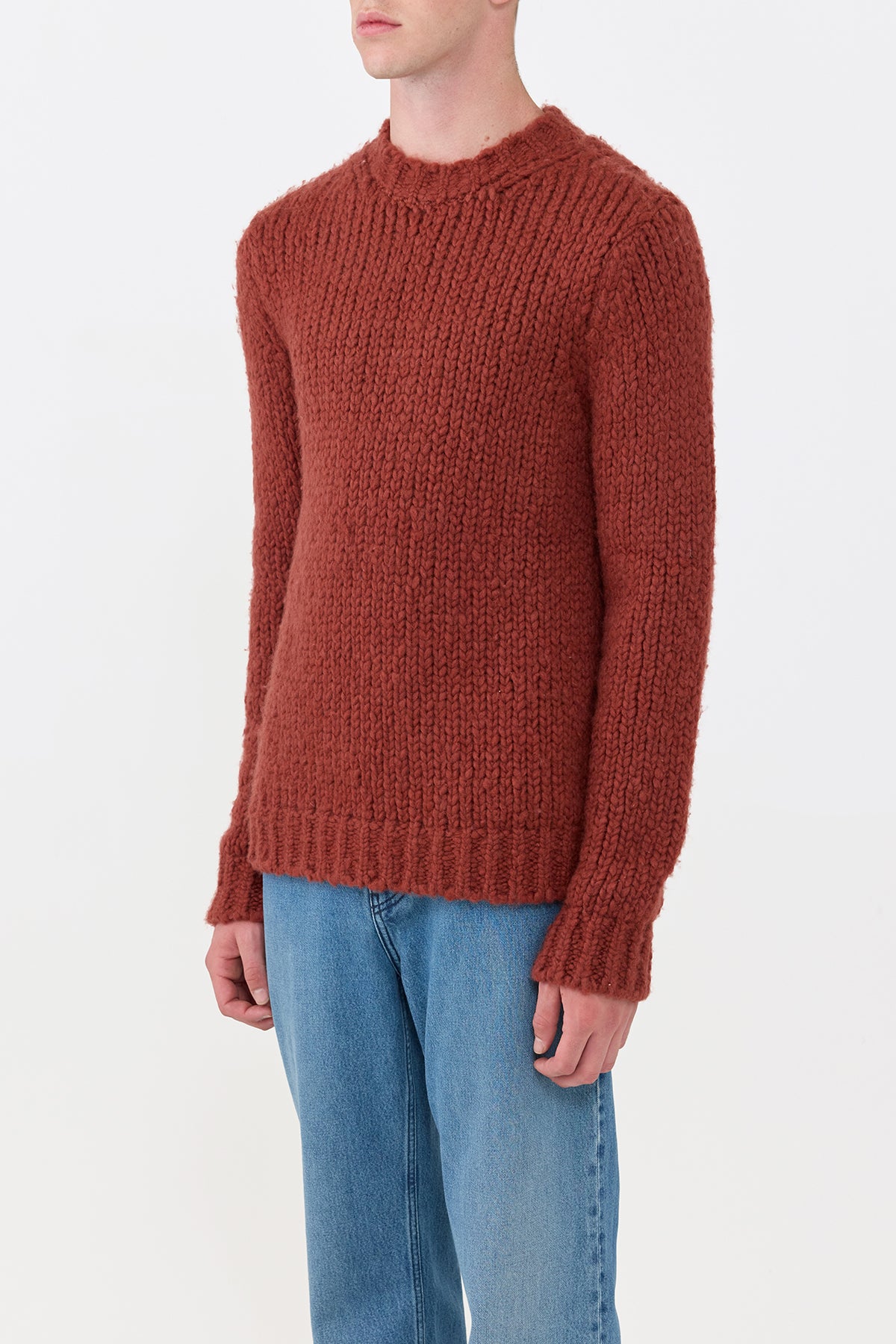 Lawrence Knit Sweater in Burnt Sienna Welfat Cashmere