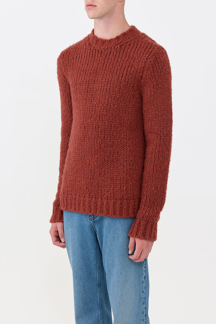 Lawrence Knit Sweater in Burnt Sienna Welfat Cashmere
