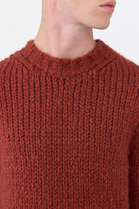 Lawrence Knit Sweater in Burnt Sienna Welfat Cashmere