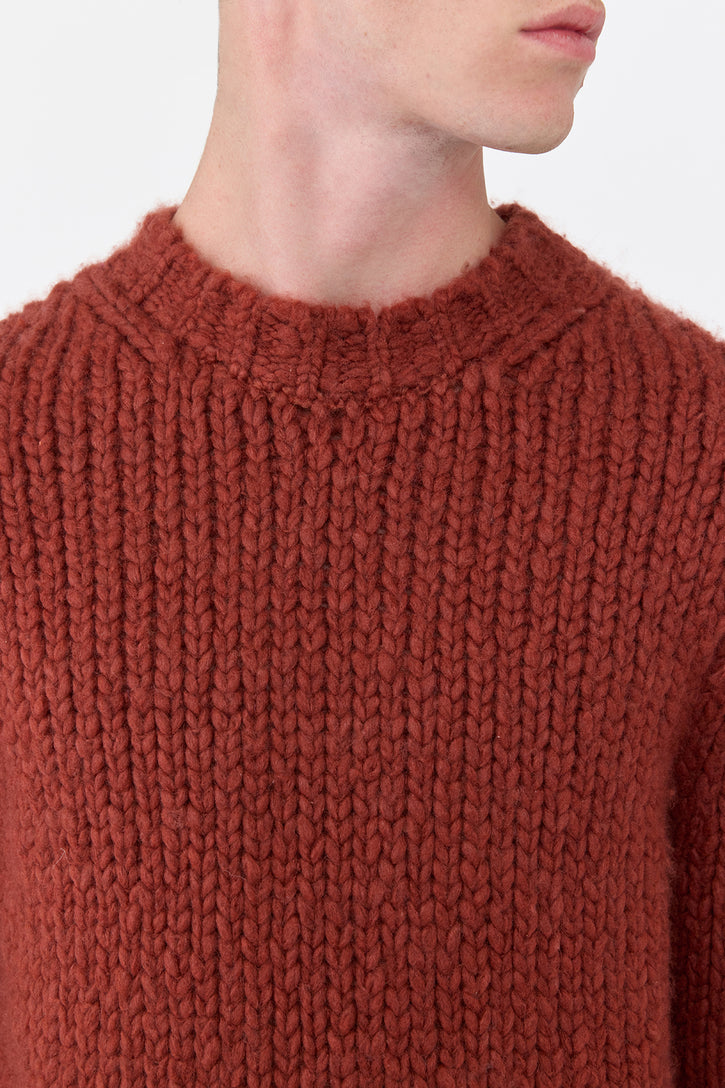 Lawrence Knit Sweater in Burnt Sienna Welfat Cashmere