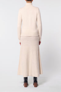 Madden Knit Turtleneck Sweater in Ivory Cashmere