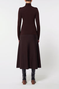 May Knit Turtleneck in Chocolate Merino Wool Cashmere