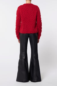 Dalton Knit Sweater in Scarlet Red Welflame Cashmere