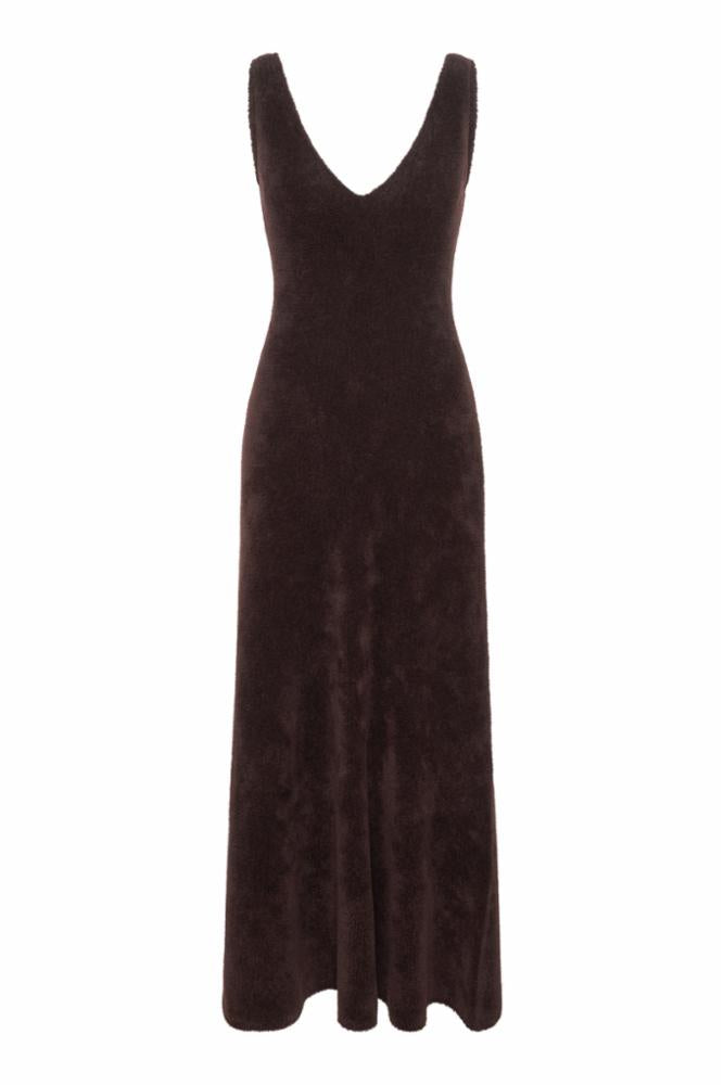 Lady Hall Knit Dress in Chocolate Cashmere Silk