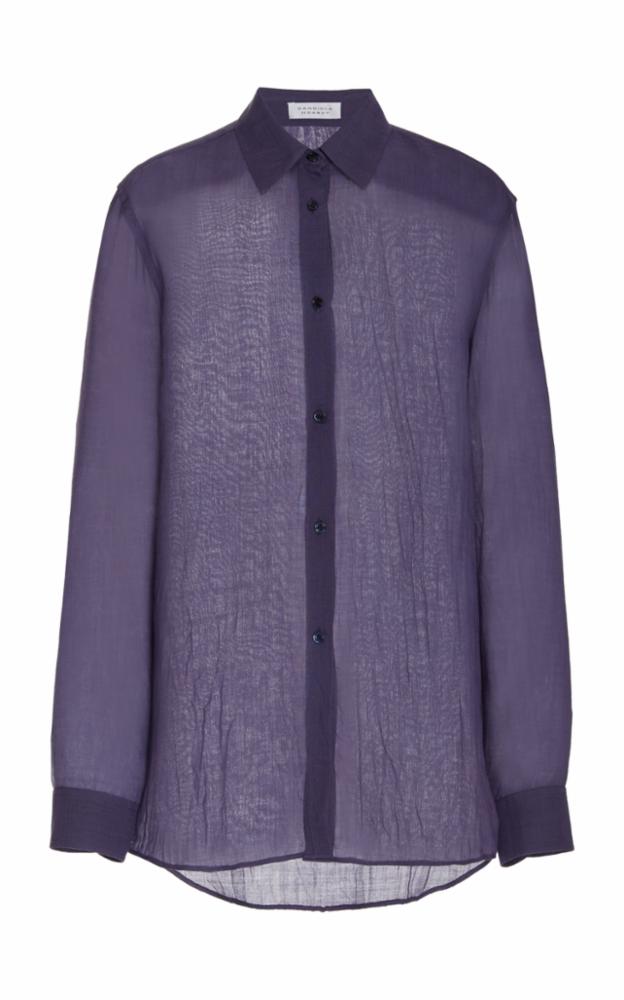 Ferrara Shirt in Lapis Blue Silk Gauze