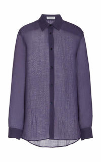 Ferrara Shirt in Lapis Blue Silk Gauze