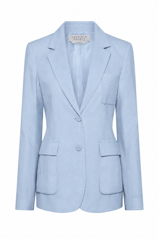 Louisa Blazer in Light Blue Sea Island Cotton Corduroy