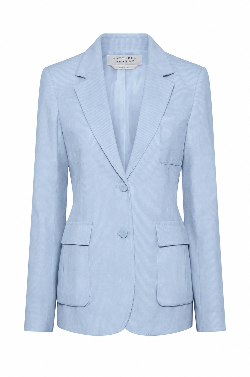 Louisa Blazer in Light Blue Sea Island Cotton Corduroy