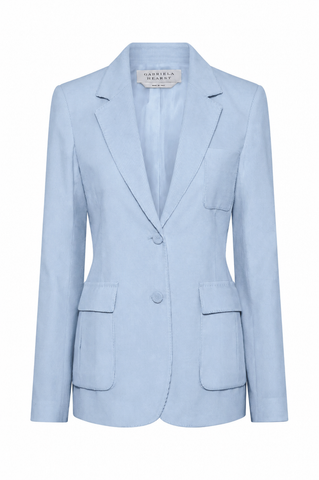 Louisa Blazer in Light Blue Sea Island Cotton Corduroy