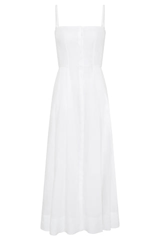 Magritte Dress in White Aloe Linen