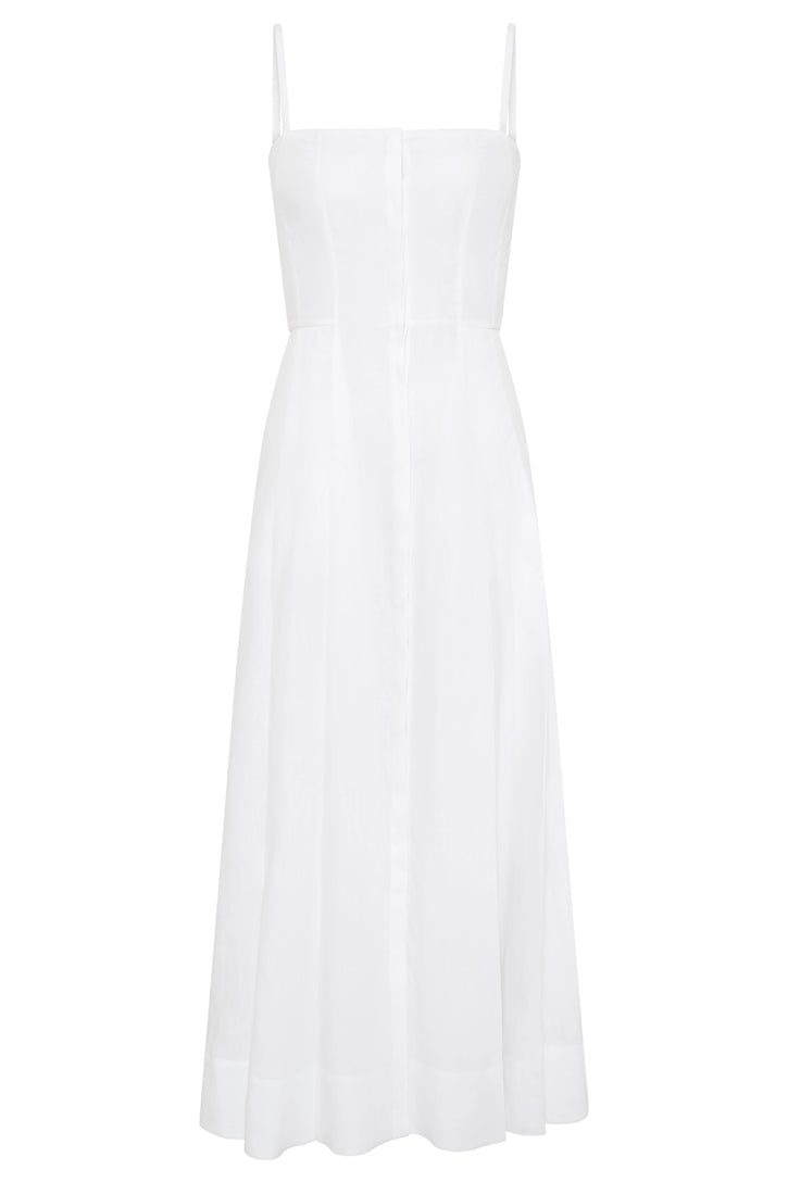 Magritte Dress in White Aloe Linen