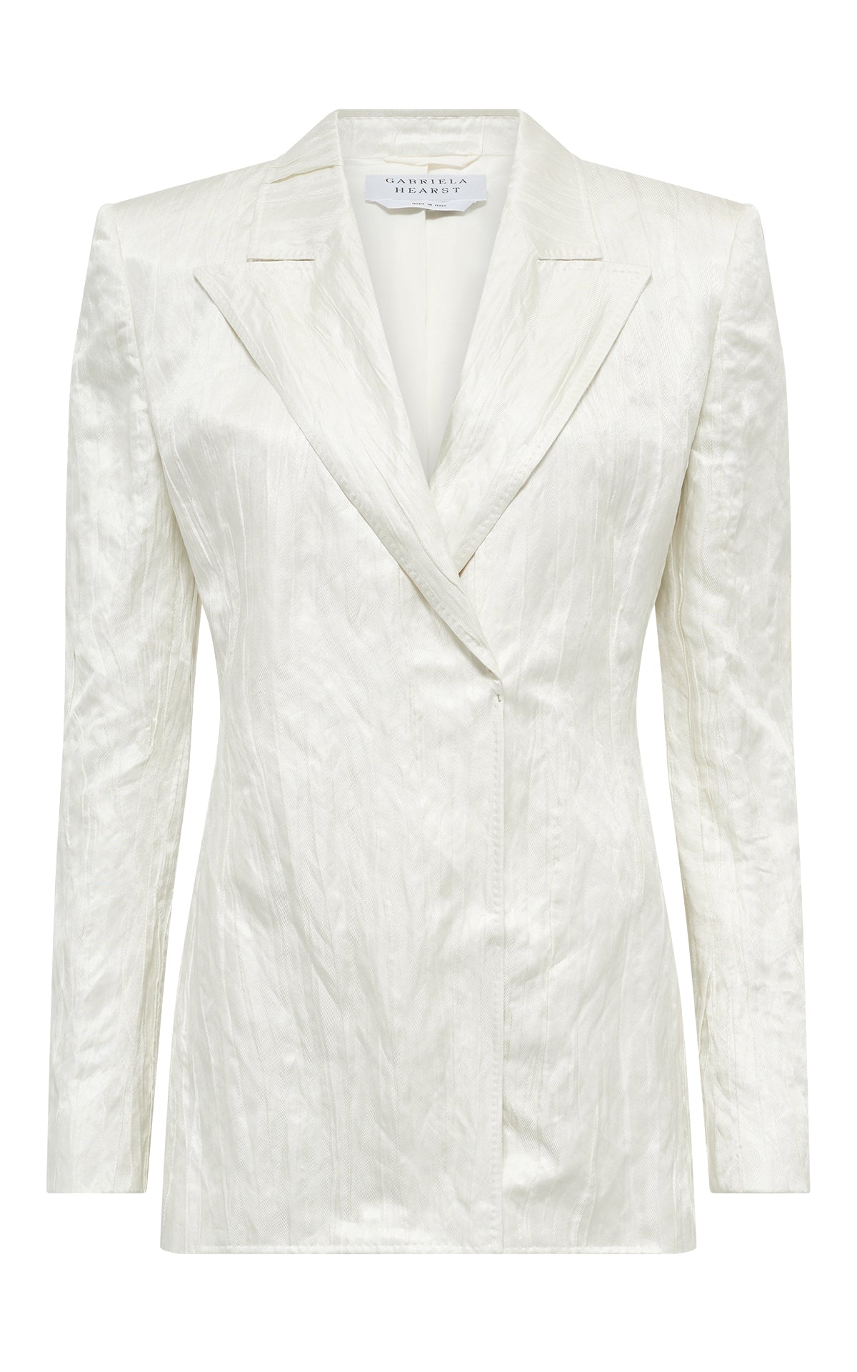 Mairi Blazer in Ivory Metallic Crinkled Silk