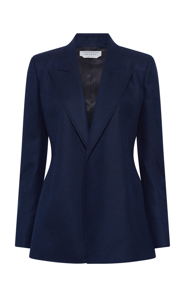 Mairi Blazer in Navy Wool Cashmere Flannel