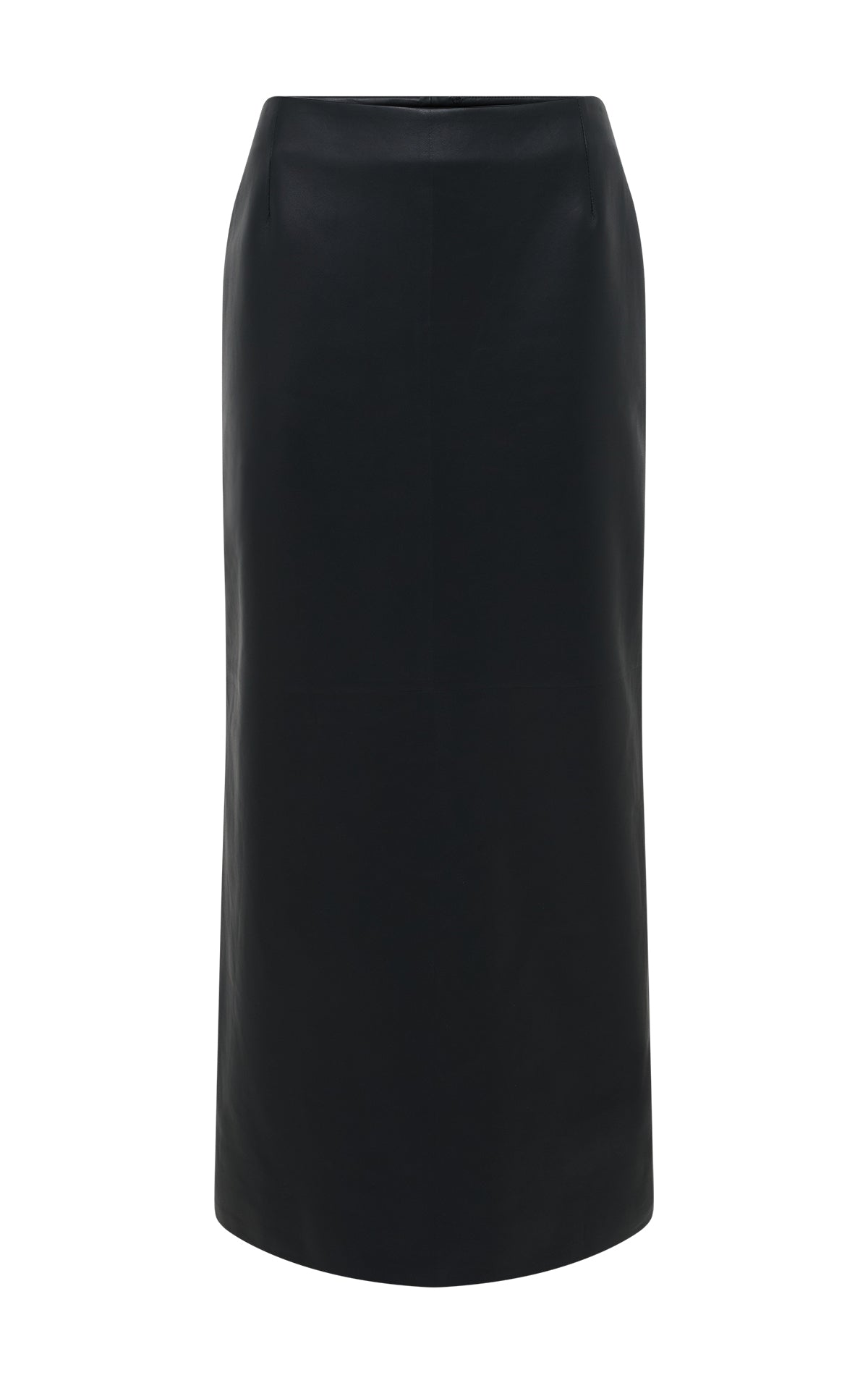 Manuela Midi Skirt in Black Soft Leather