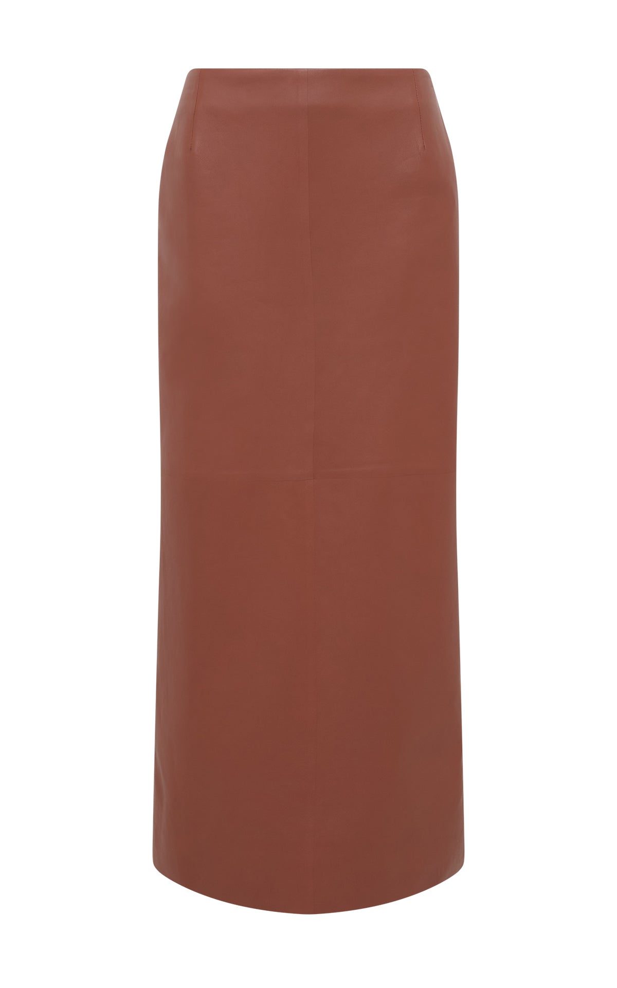 Manuela Midi Skirt in Cognac Soft Leather