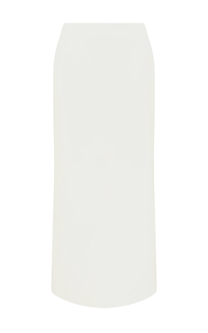 Manuela Midi Skirt in Ivory Soft Leather