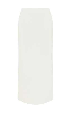 Manuela Midi Skirt in Ivory Soft Leather