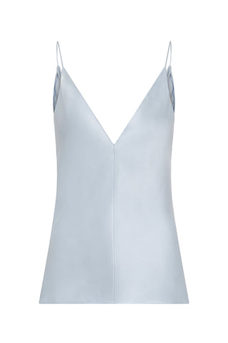 Maria Top in Light Blue Silk Satin