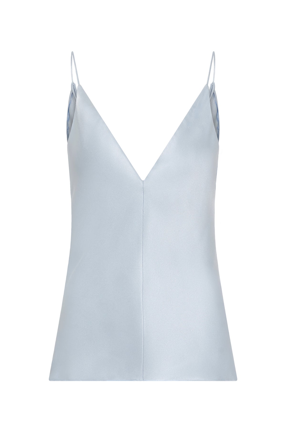 Maria Top in Light Blue Silk Satin