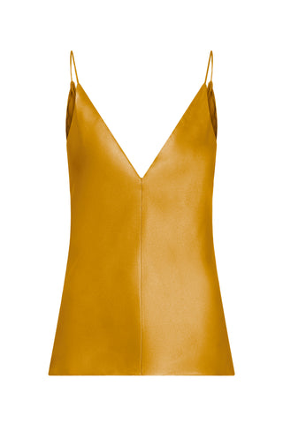 Maria Top in Golden Birch Silk Satin