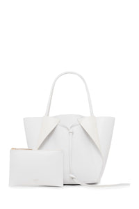 Marija Tote Bag in Ivory Nappa Leather and Snakeskin