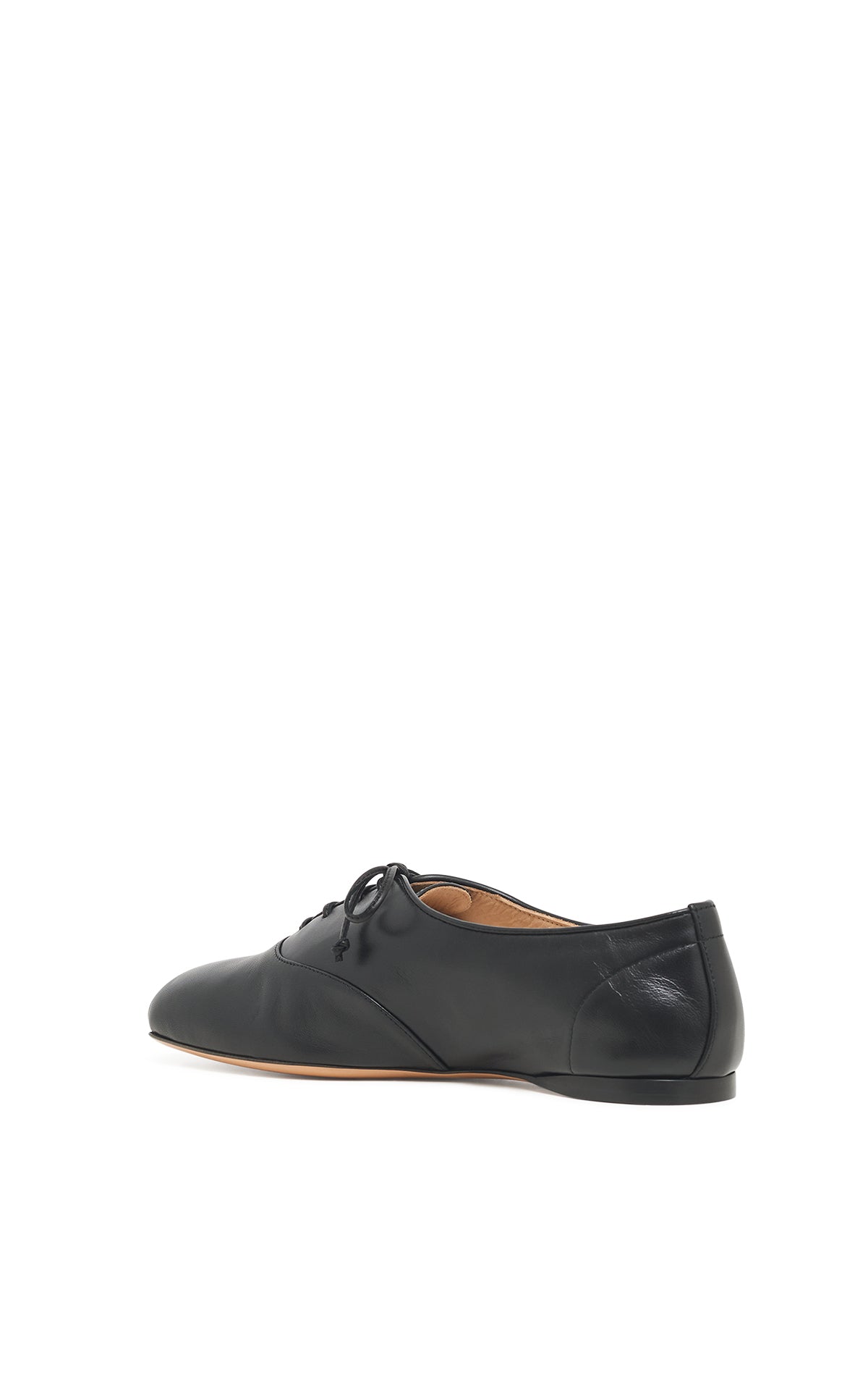 Maya Oxford Flat Shoe in Black Nappa Leather