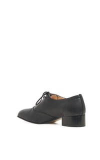 Clio Oxford Heel in Black Nappa Leather