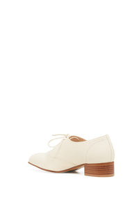 Clio Oxford Heel in Ivory Nappa Leather