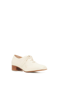 Clio Oxford Heel in Ivory Nappa Leather