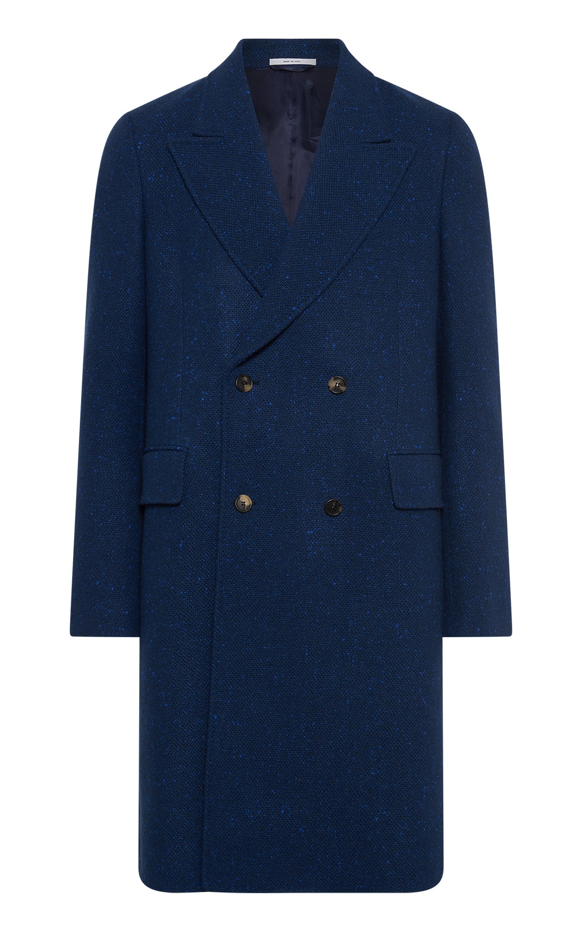 Mcaffrey Coat in Electric Navy Speckled Cashmere