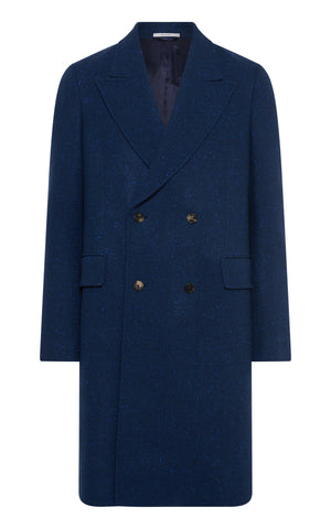Mcaffrey Coat in Electric Navy Speckled Cashmere