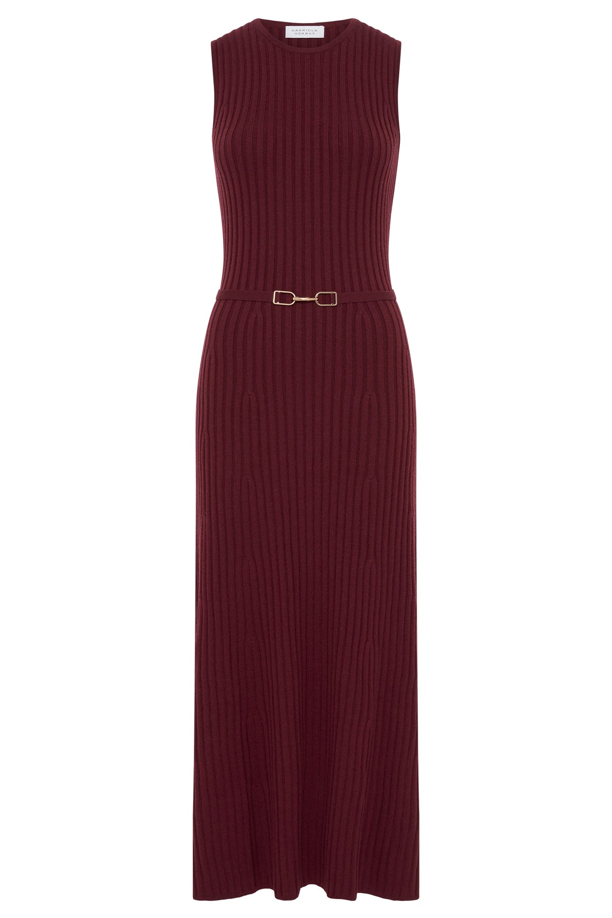Meier Knit Midi Dress in Bordeaux Merino Wool Cashmere