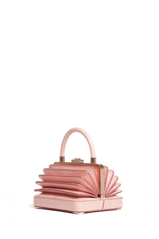 Pink Snakeskin Small Diana Bag - Side View with Accordion Detail | Gabriela Hearst