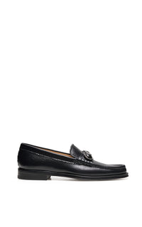 Melchora Stone Loafer in Black Leather