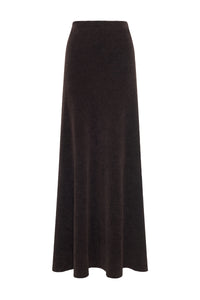Muir Knit Skirt in Chocolate Silk