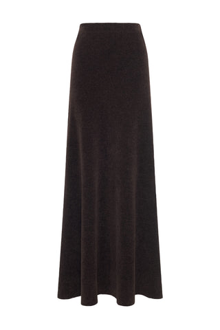 Muir Knit Skirt in Chocolate Silk