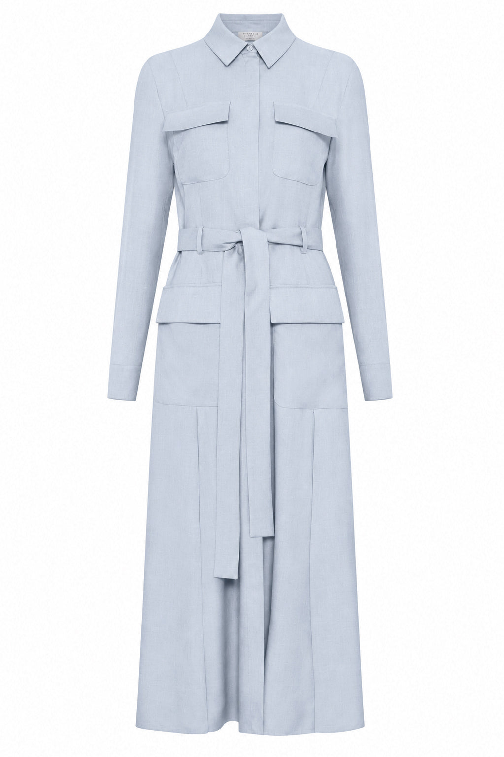Meyer Shirtdress in Powder Blue Wool Cashmere Flannel