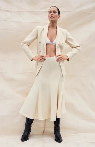 Sedna Blazer in Ivory Silk Tweed