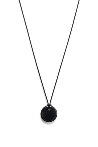 Disk Necklace in Black Ceramic