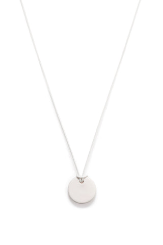 Disk Necklace in Ivory Ceramic
