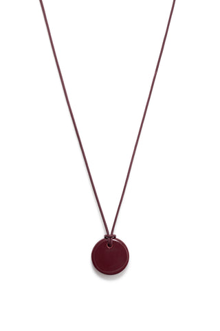 Disk Necklace in Bordeaux Ceramic